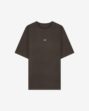 CHOCOLATE BROWN TALLY T-SHIRT - REPRIMANDE