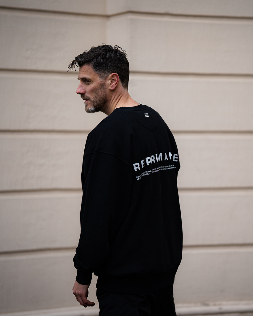 TALLY CIRCLE RELAXED FIT CREWNECK - BLACK - REPRIMANDE